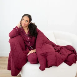 Clearance Kyte Baby Adult Quilted Blanket in 2.5 Burgundy