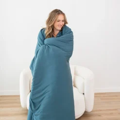 Best Kyte Baby Adult Quilted Blanket in 2.5 Atlantic