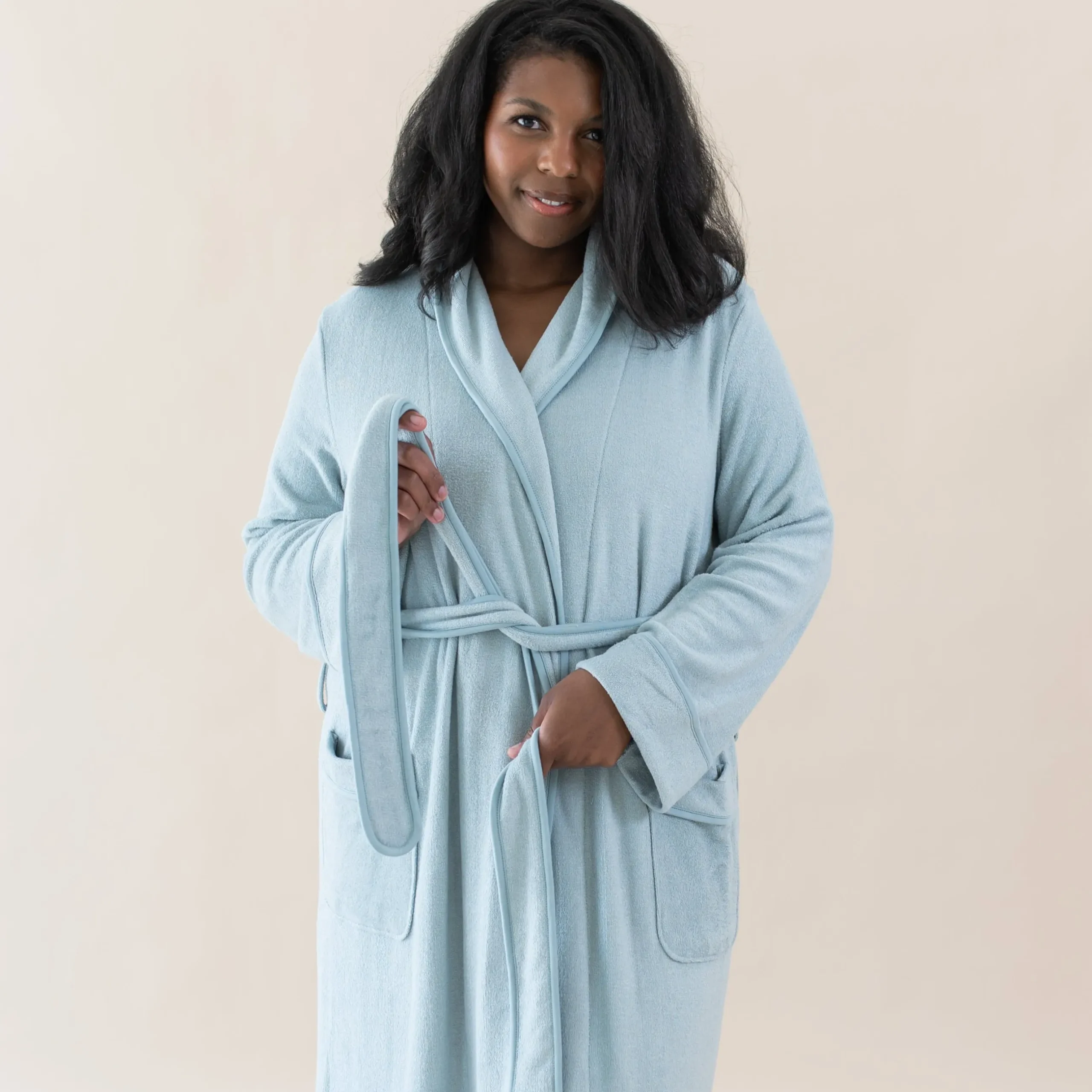 Sale Kyte Baby Adult Robe in Fog