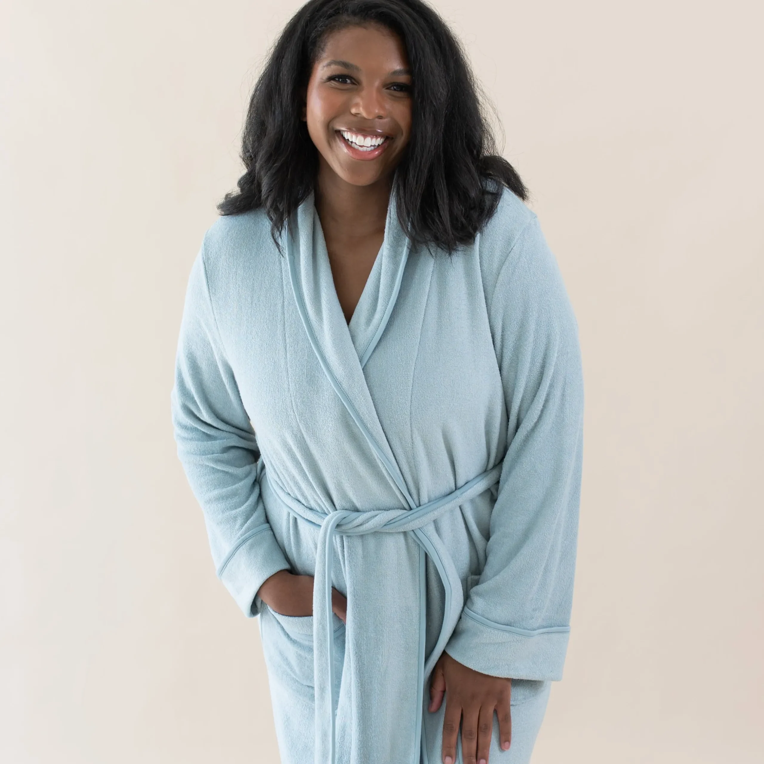 Sale Kyte Baby Adult Robe in Fog
