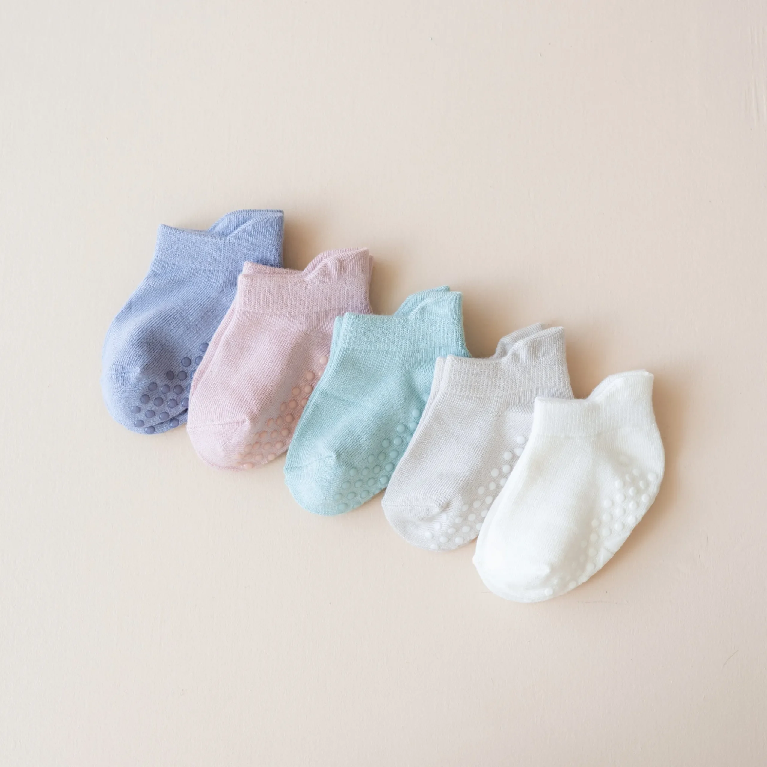 Clearance Kyte Baby Ankle Socks Combo 5-Pack in Pastel Pastel Set: Cloud/Oat/Blush/Sage/Haze