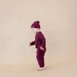 Hot Kyte Baby Bamboo Jersey Beanie in Burgundy