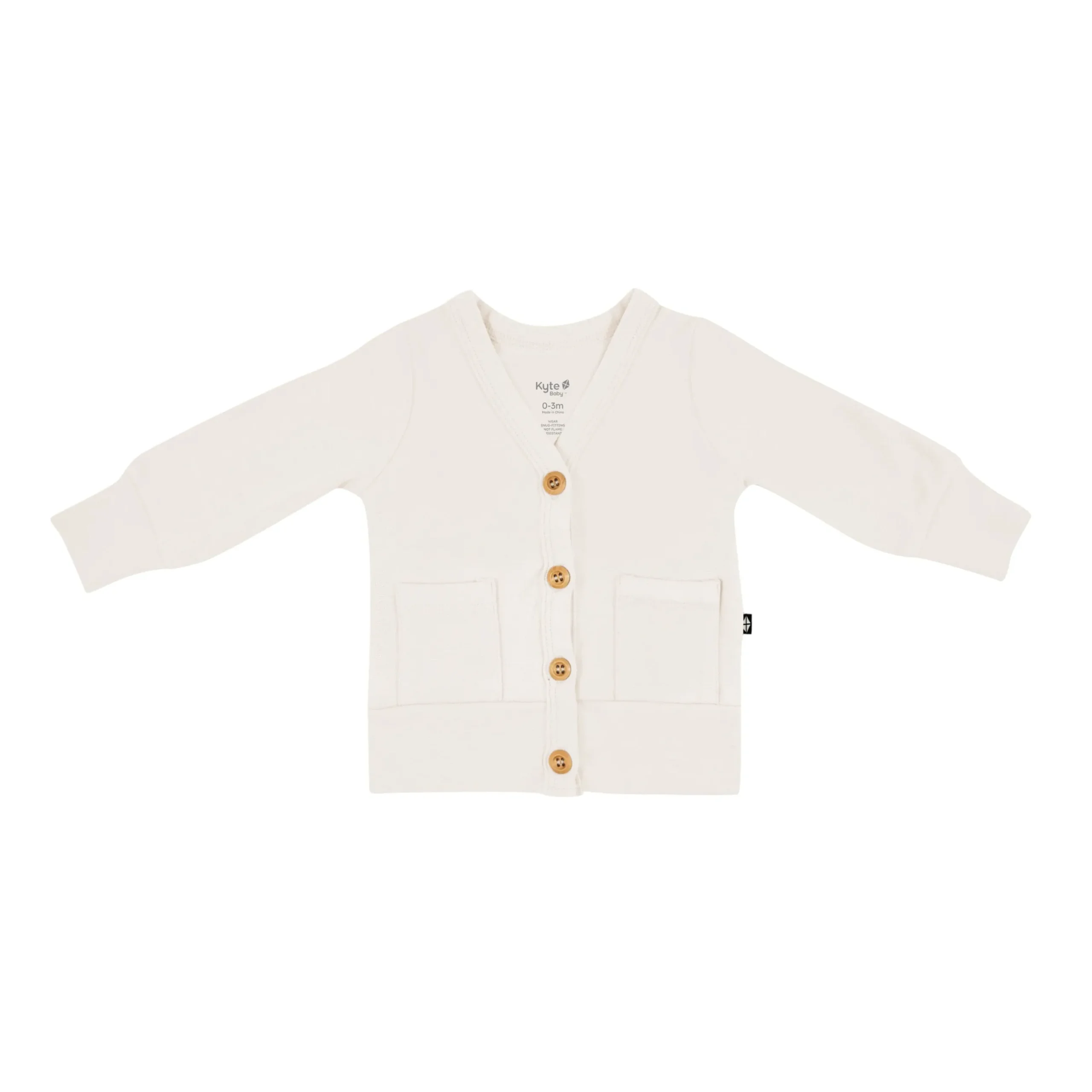 Hot Kyte Baby Bamboo Jersey Cardigan in Oat
