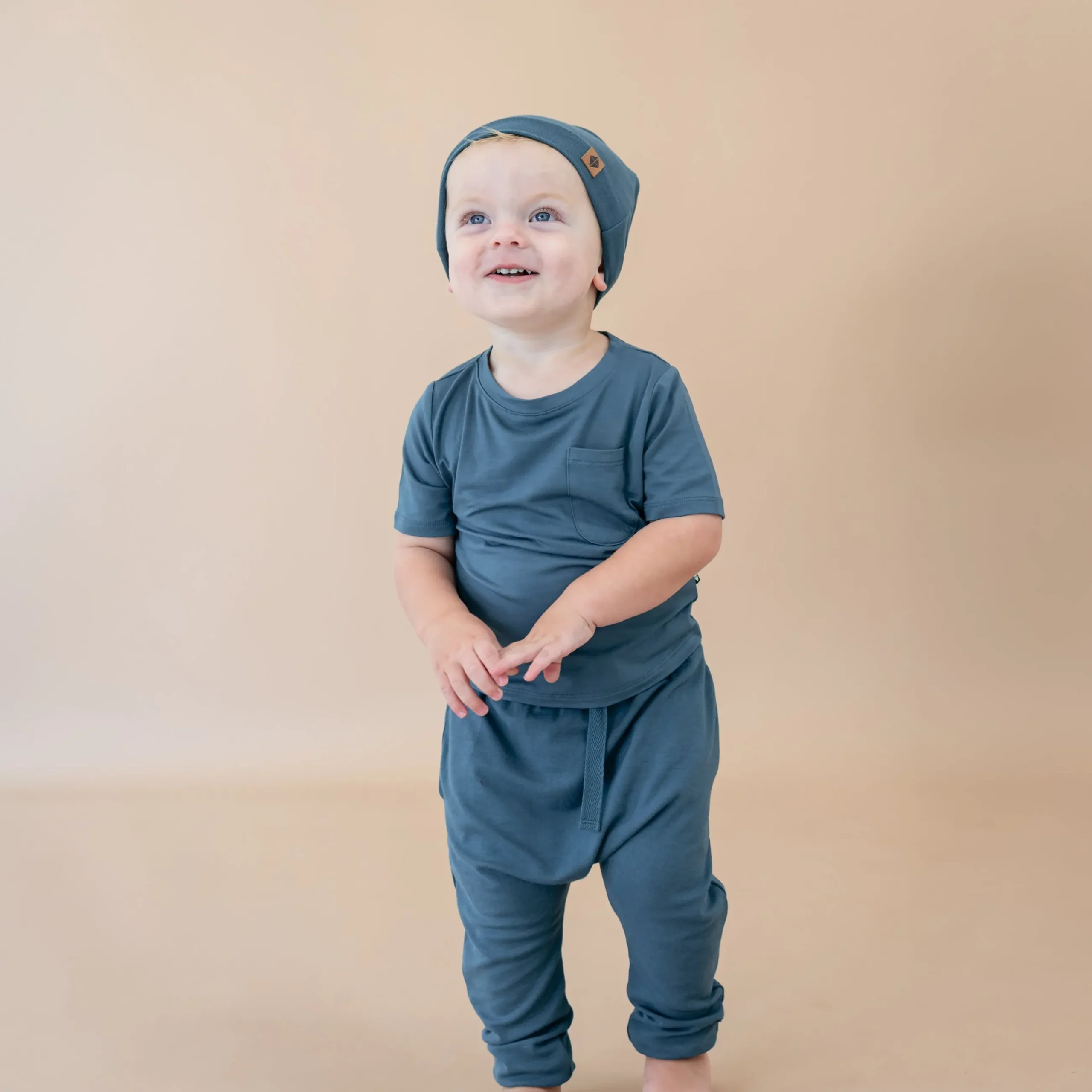 Hot Kyte Baby Bamboo Jersey Harem Pants in Atlantic