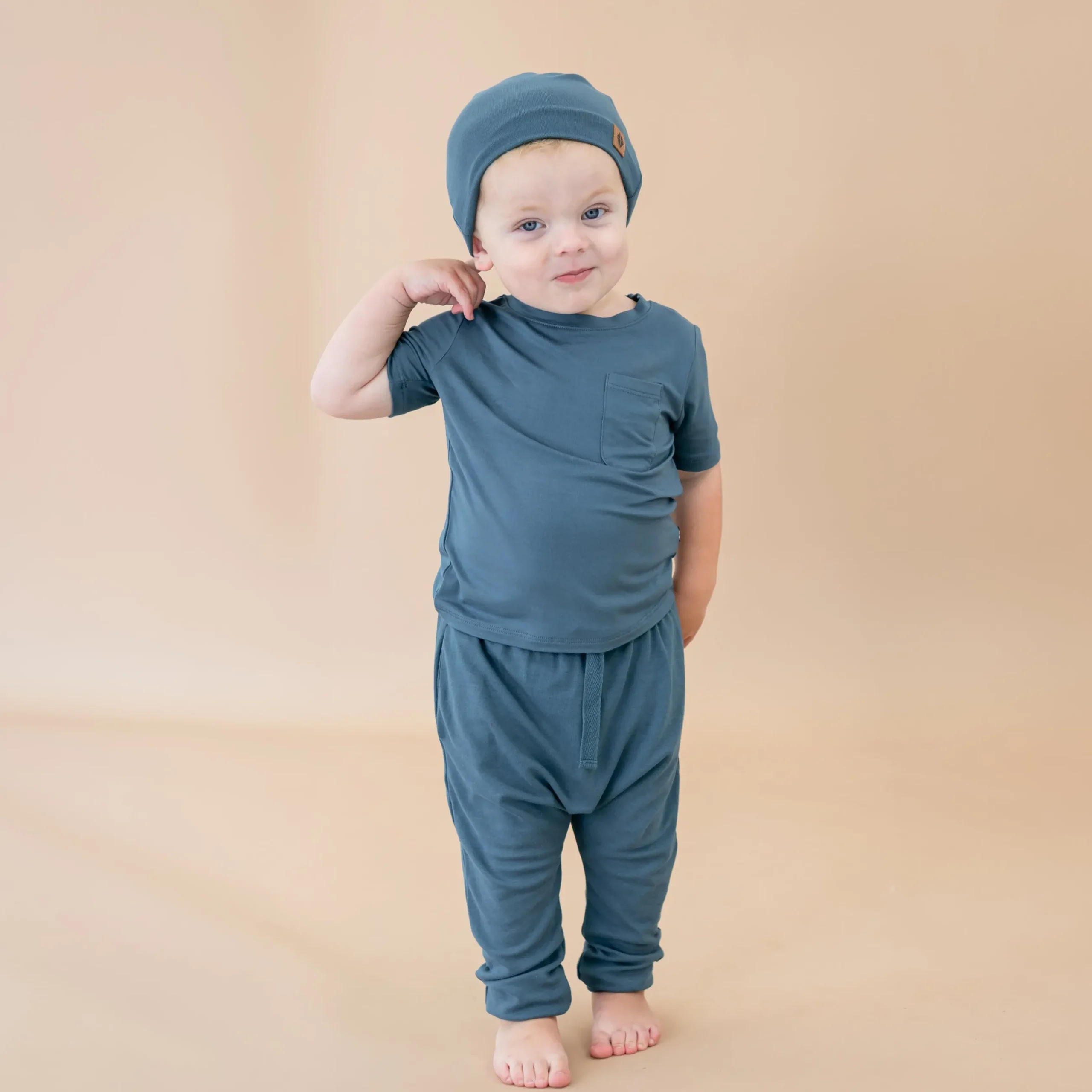 Hot Kyte Baby Bamboo Jersey Harem Pants in Atlantic