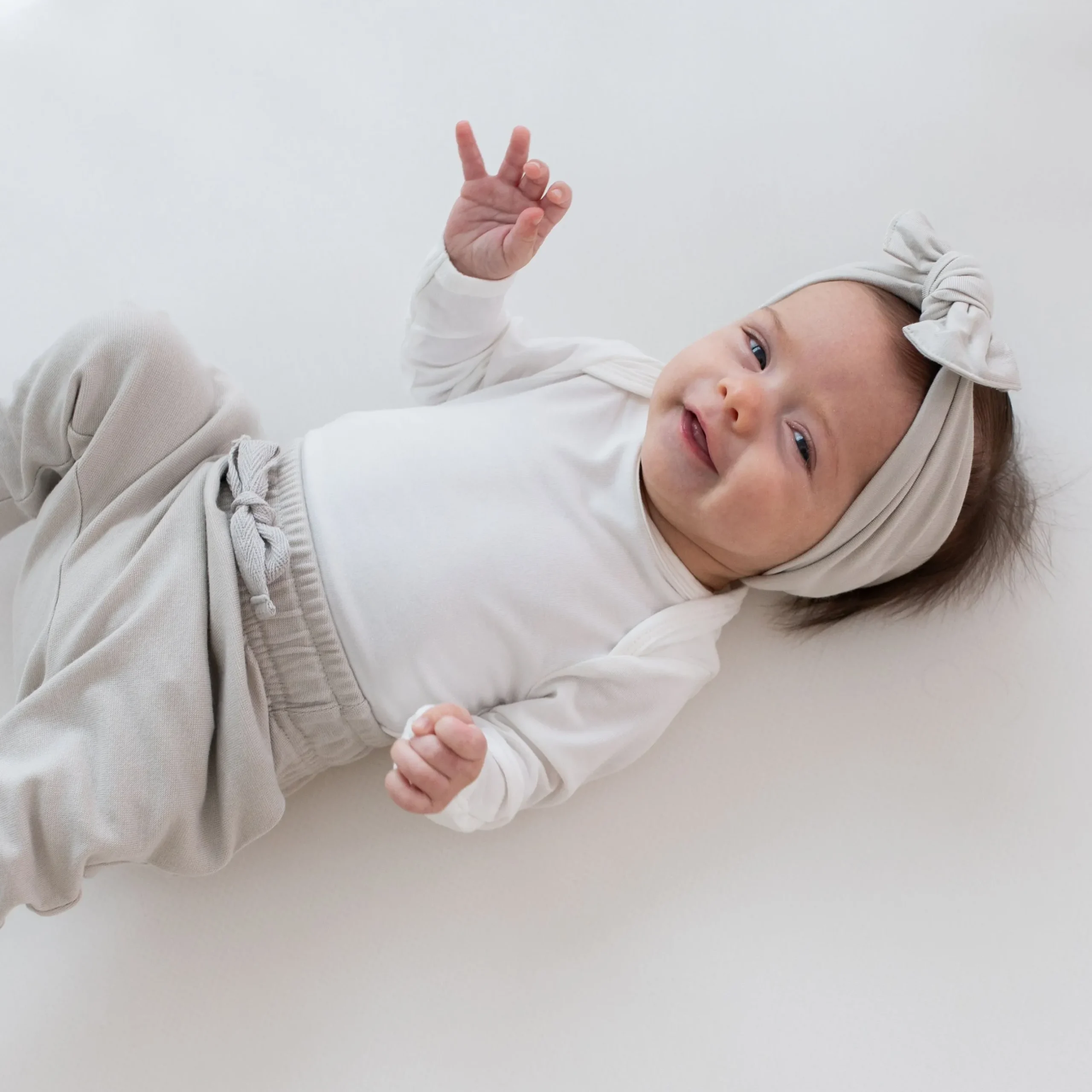 New Kyte Baby Bamboo Jersey Harem Pants in Oat