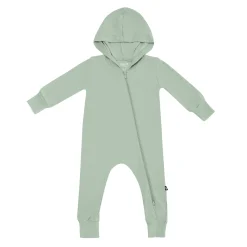 Discount Kyte Baby Bamboo Jersey Hooded Zippered Romper in Thyme
