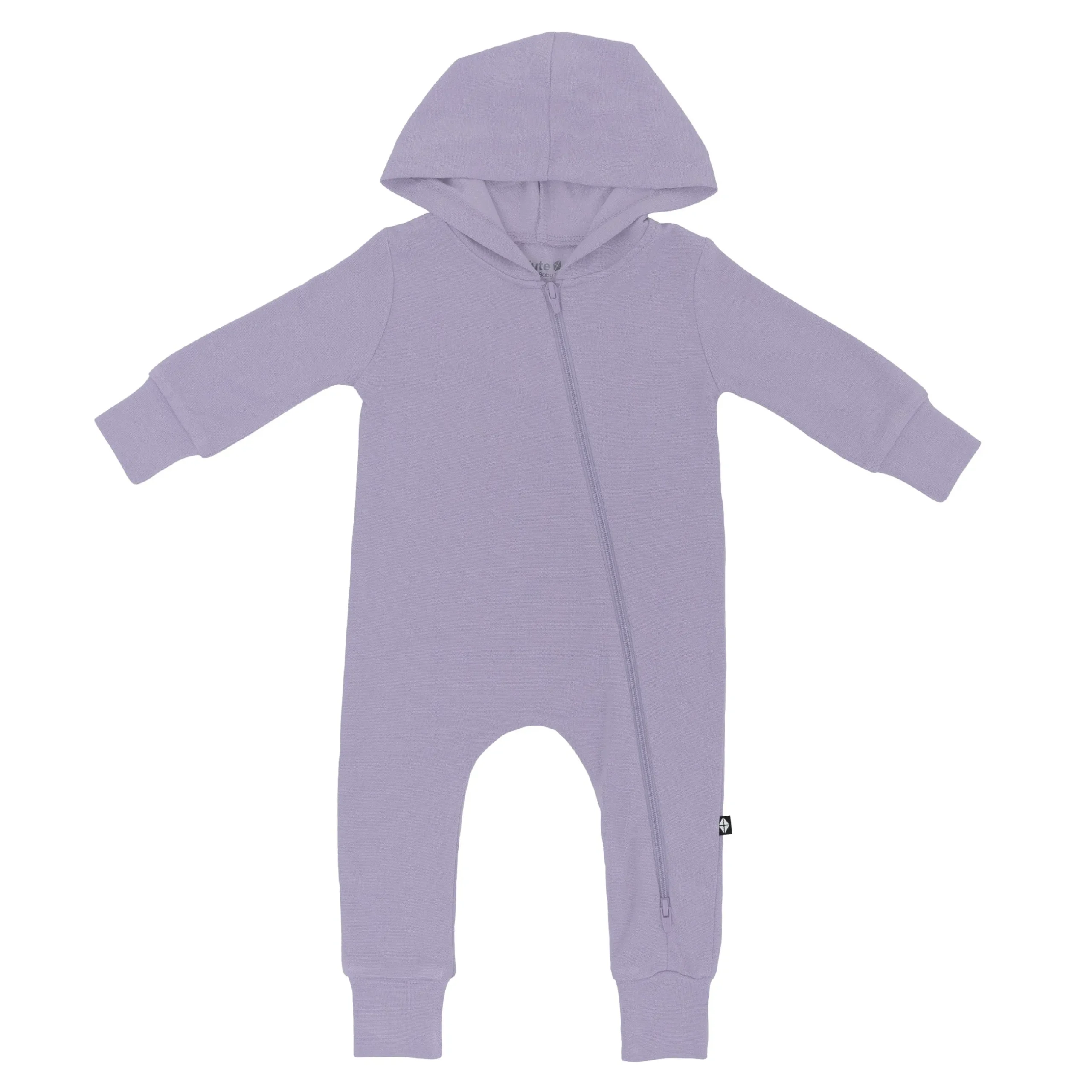 Discount Kyte Baby Bamboo Jersey Hooded Zippered Romper in Taro
