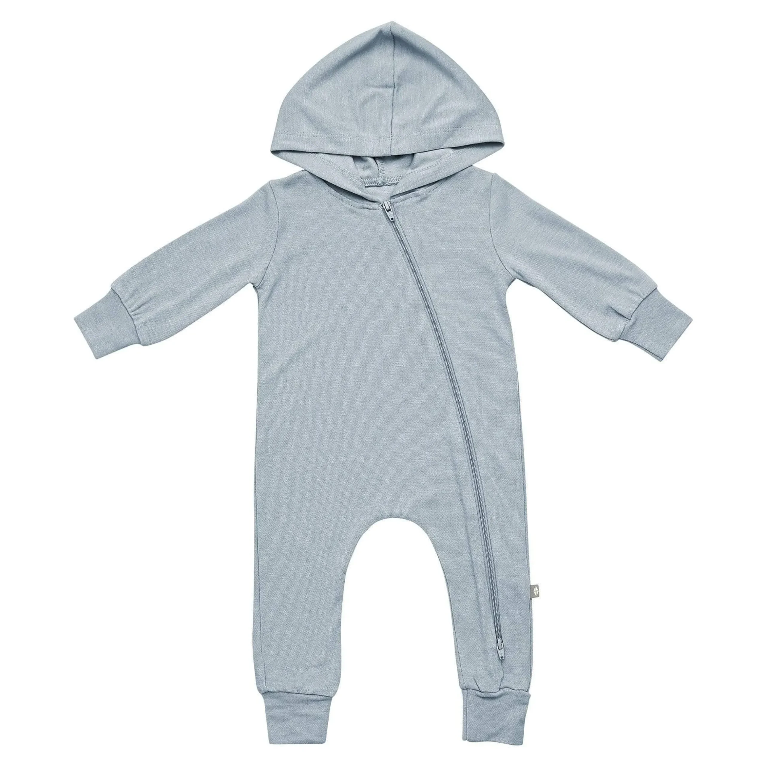 Discount Kyte Baby Bamboo Jersey Hooded Zippered Romper in Fog