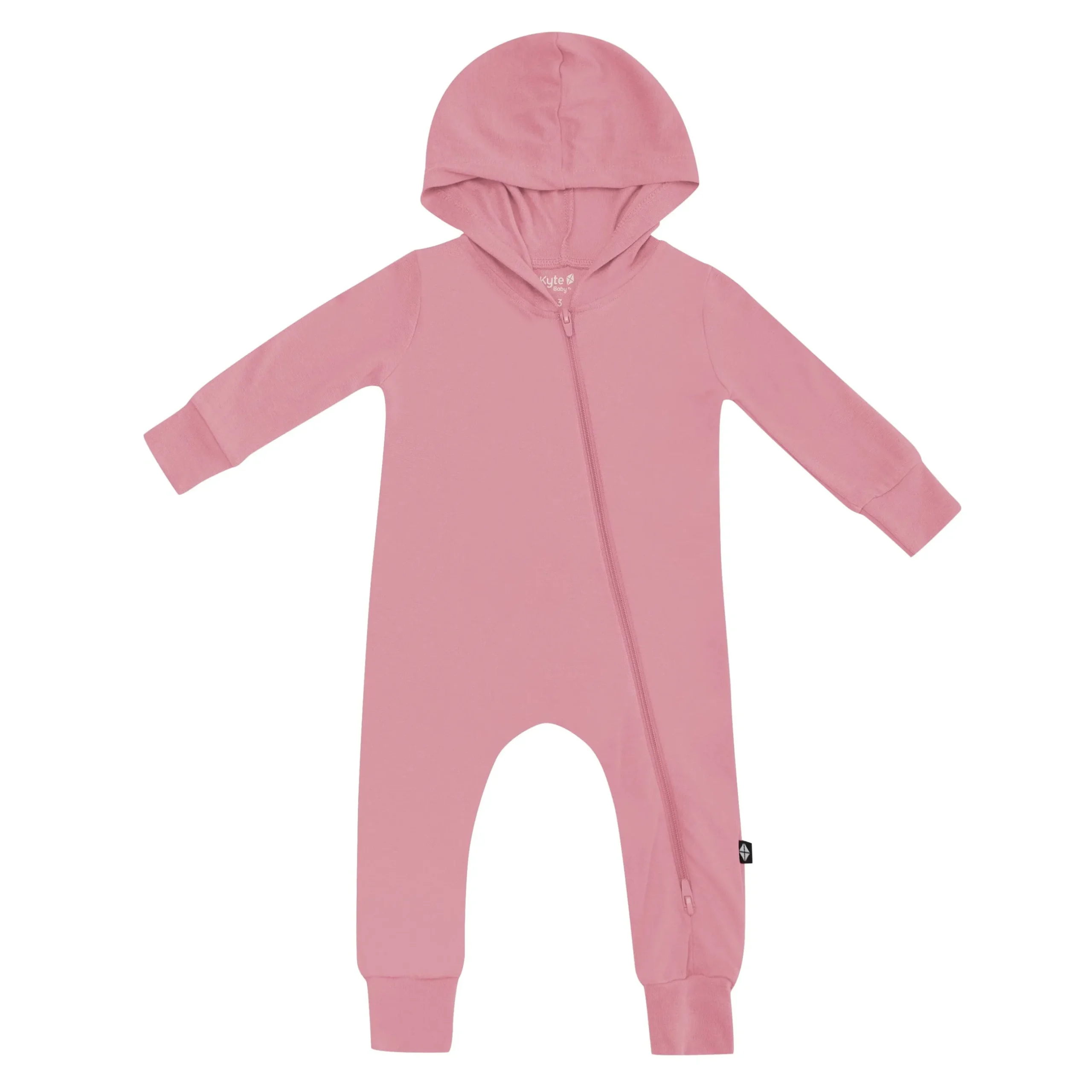 Online Kyte Baby Bamboo Jersey Hooded Zippered Romper in Apple Blossom