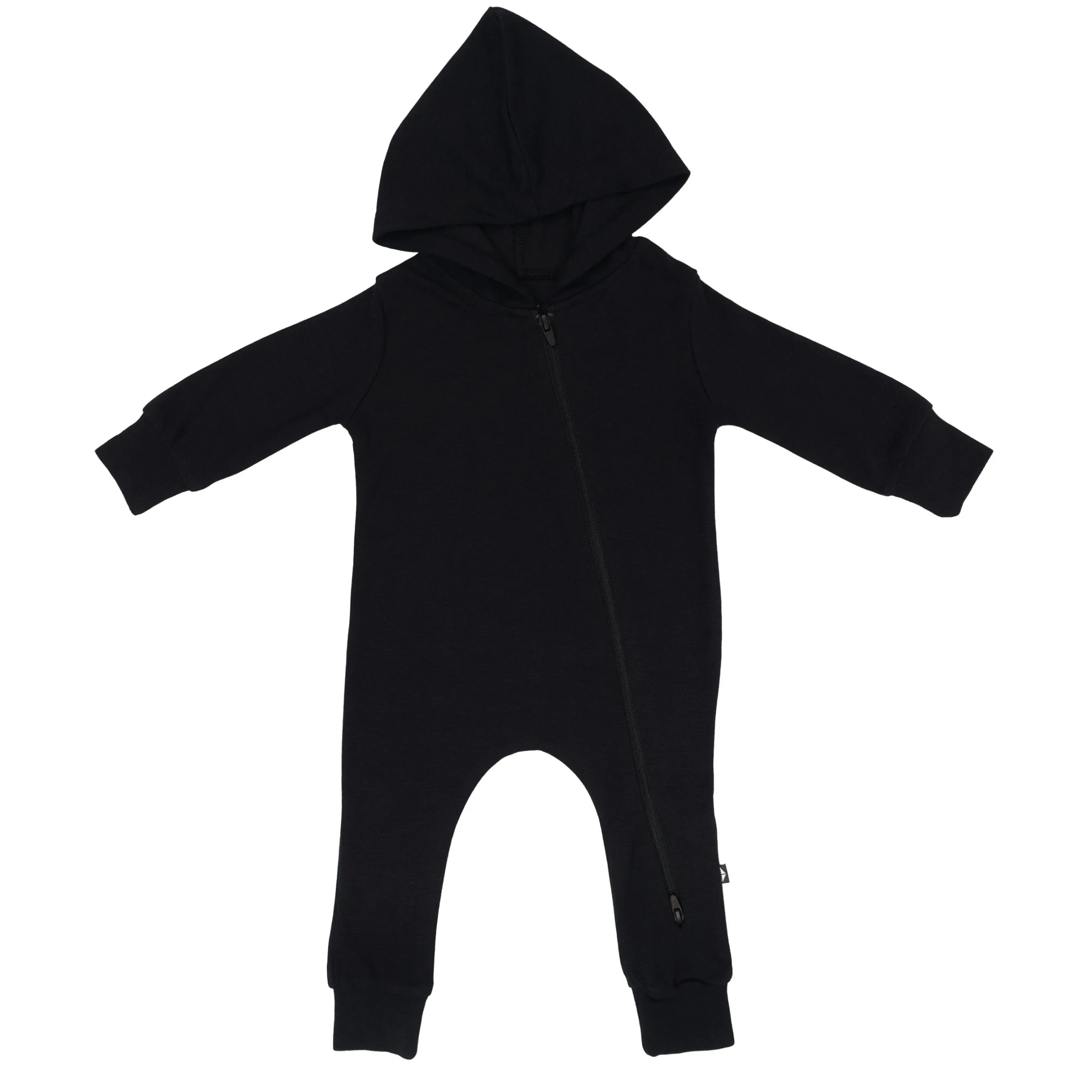 Kyte Baby Bamboo Jersey Hooded Zippered Romper in Midnight