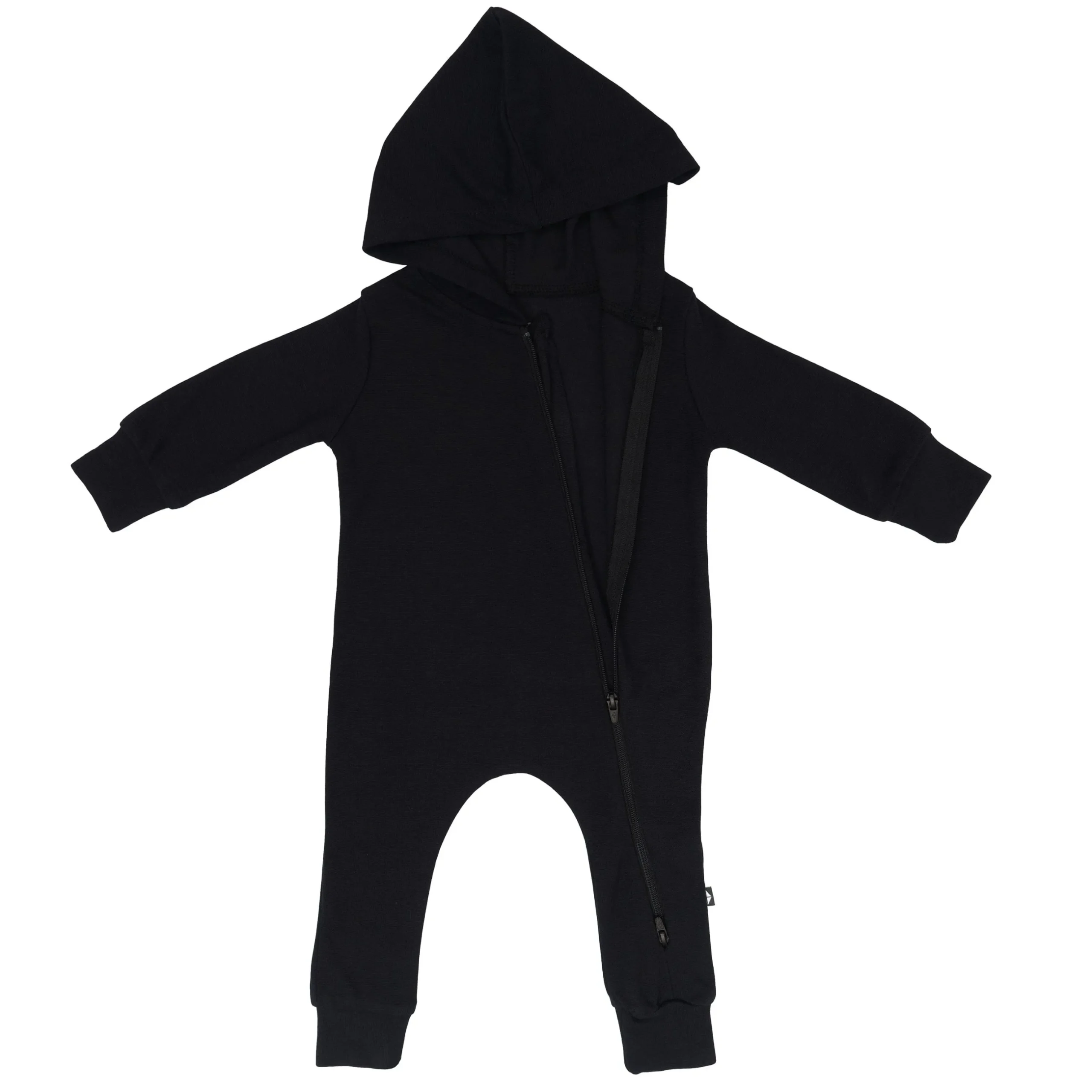 Kyte Baby Bamboo Jersey Hooded Zippered Romper in Midnight