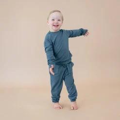 Best Kyte Baby Bamboo Jersey Jogger Set in Atlantic