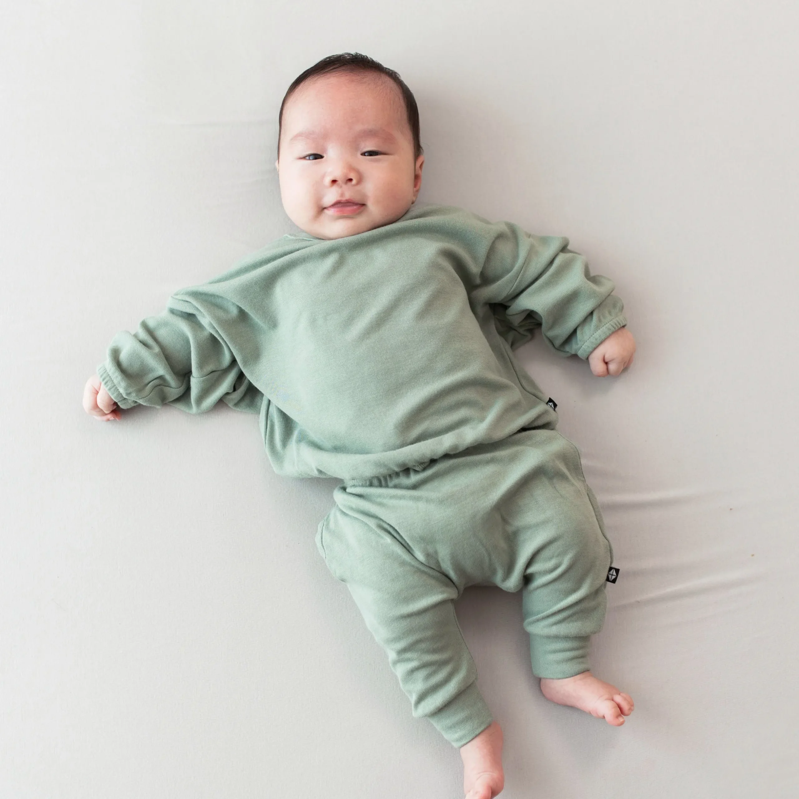 Discount Kyte Baby Bamboo Jersey Long Sleeve Drop Shoulder Top in Thyme