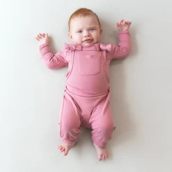 Sale Kyte Baby Bamboo Jersey Overall in Apple Blossom