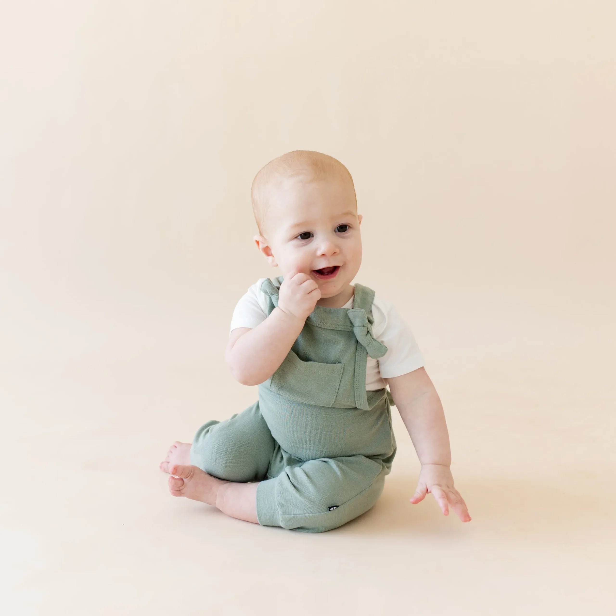 Hot Kyte Baby Bamboo Jersey Overall in Thyme