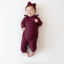 Hot Kyte Baby Bamboo Jersey Overall in Burgundy