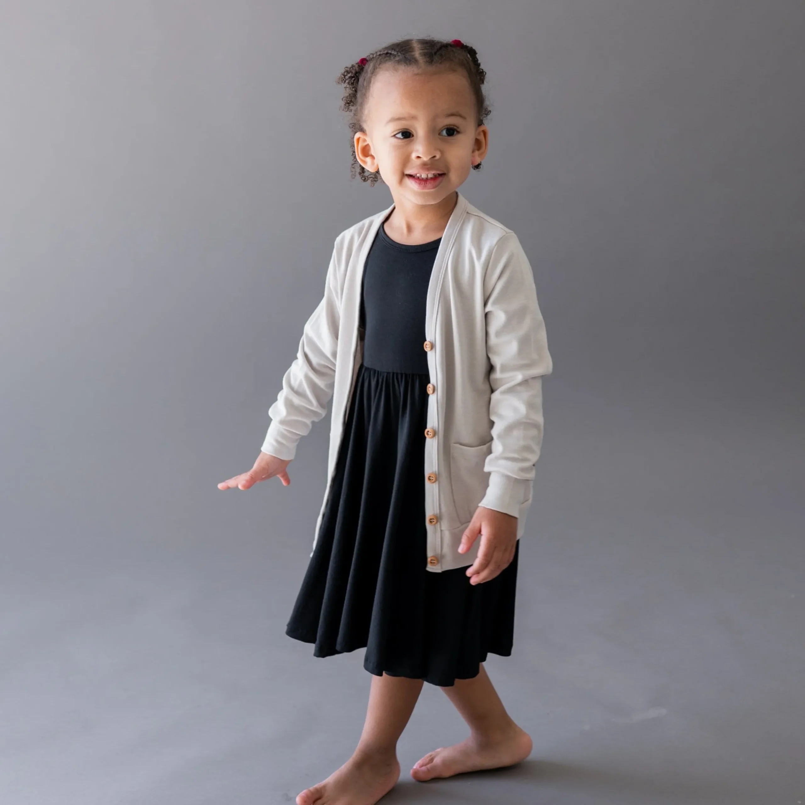 Online Kyte Baby Bamboo Jersey Toddler Cardigan in Oat