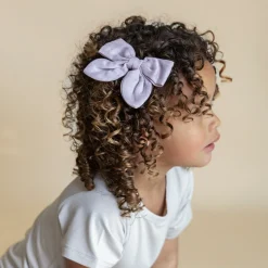Sale Kyte Baby Bamboo Muslin Alligator Clip Bow in Wisteria