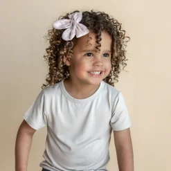 Clearance Kyte Baby Bamboo Muslin Alligator Clip Bow in Blush