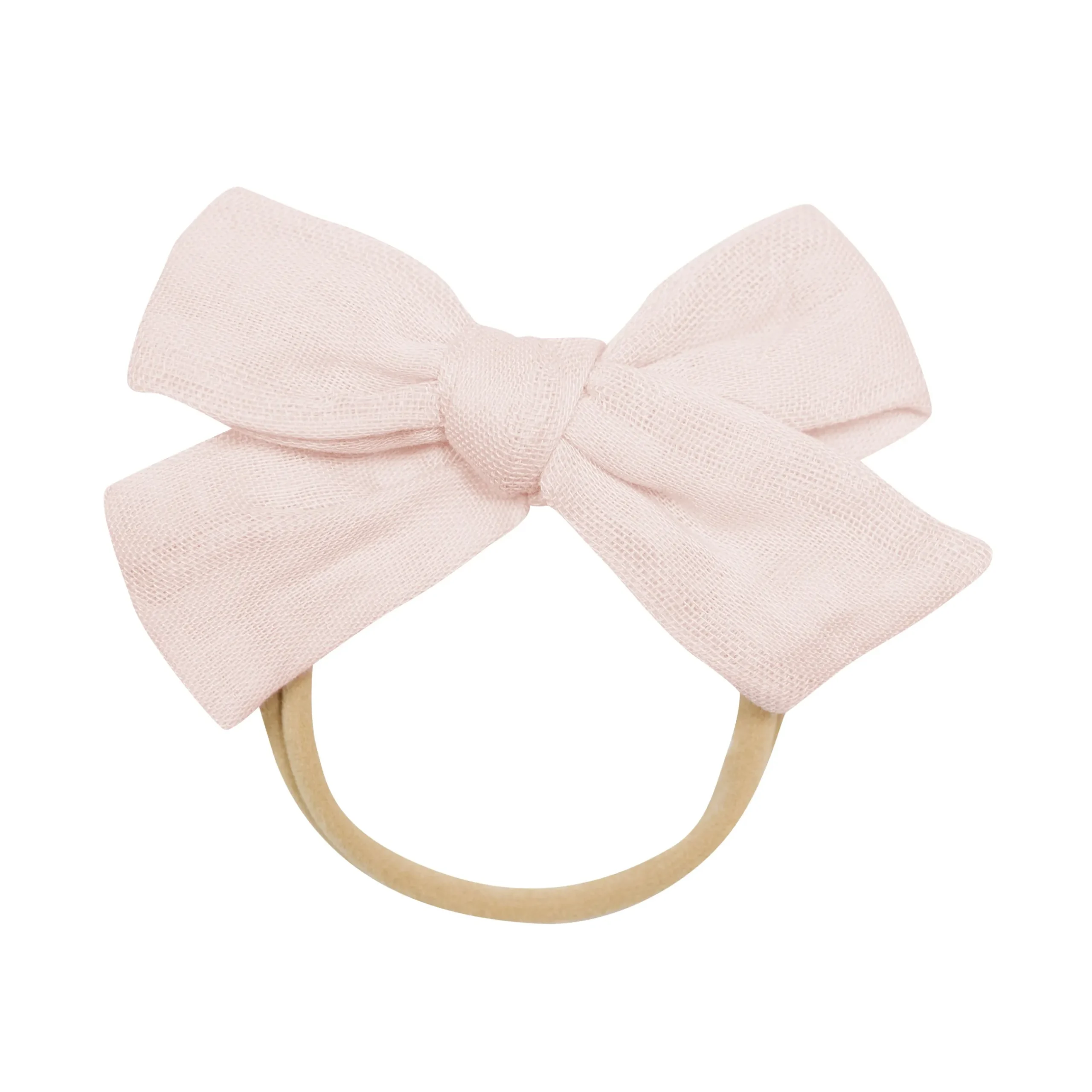 New Kyte Baby Bamboo Muslin Medium Bow in Blush