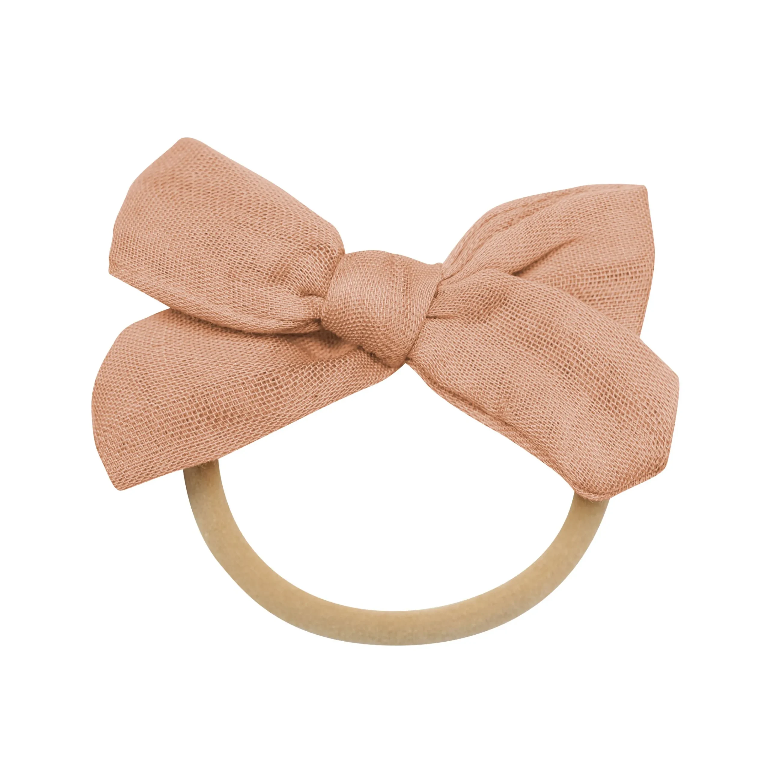 Sale Kyte Baby Bamboo Muslin Medium Bow in Fawn