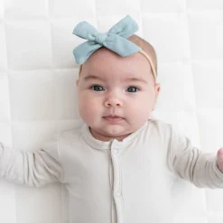 Clearance Kyte Baby Bamboo Muslin Medium Bow in Mist