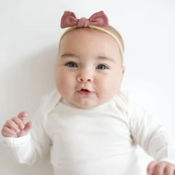Online Kyte Baby Bamboo Muslin Tiny Bow in Dusty Rose