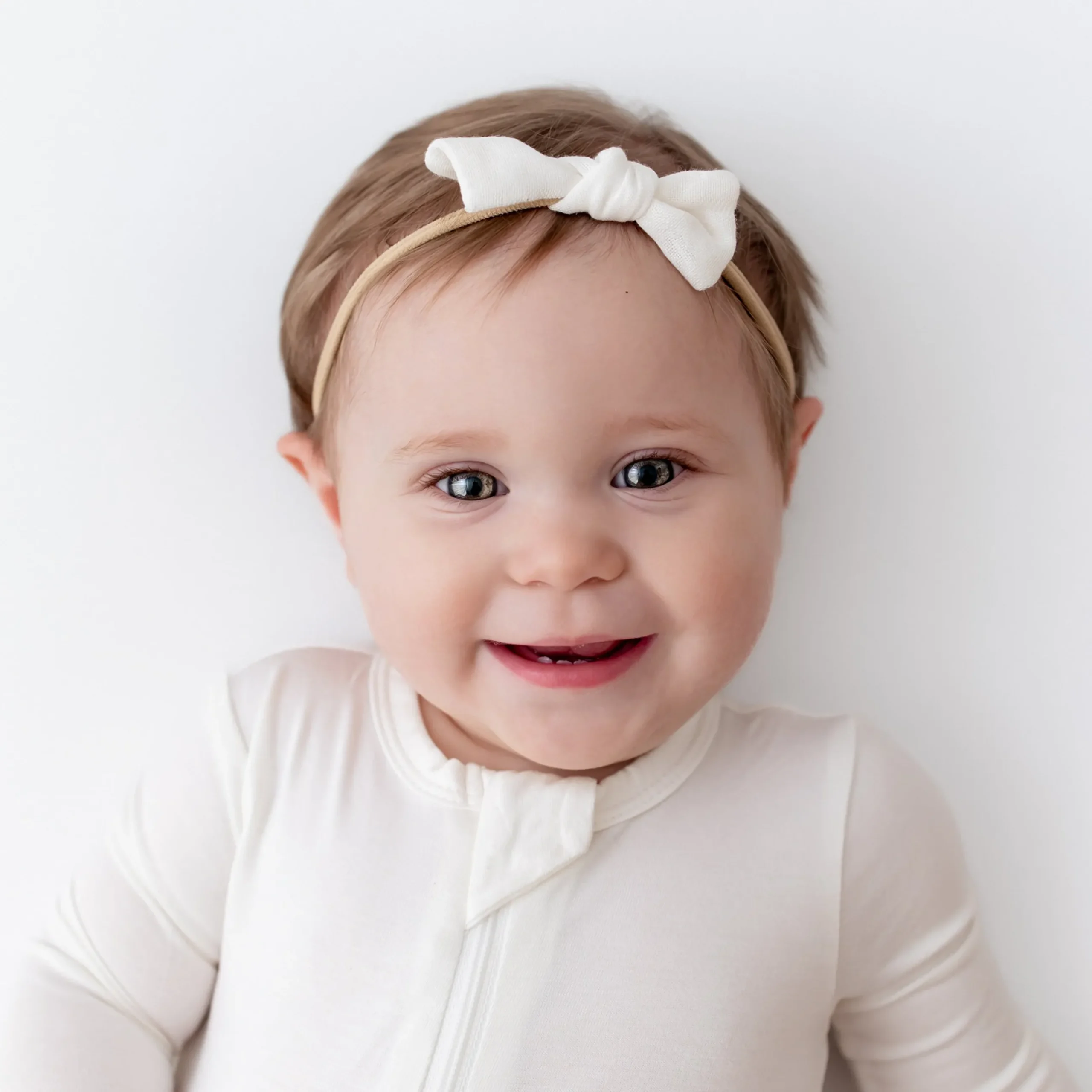 Sale Kyte Baby Bamboo Muslin Tiny Bow in Cloud