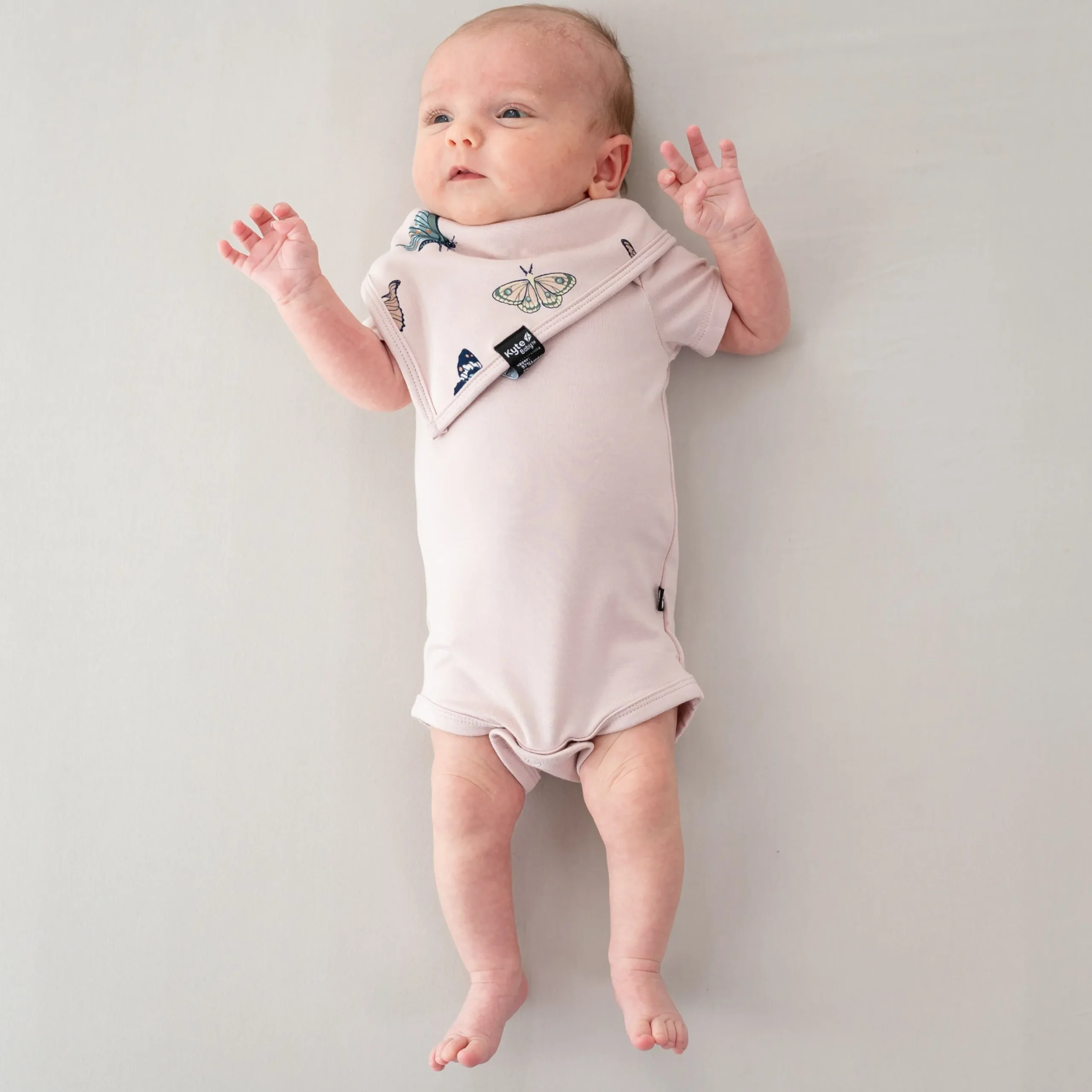 Outlet Kyte Baby Bib in Blush Butterfly