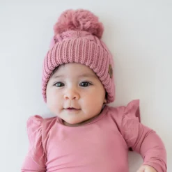 Best Kyte Baby Chunky Cable Knit Beanie in Apple Blossom