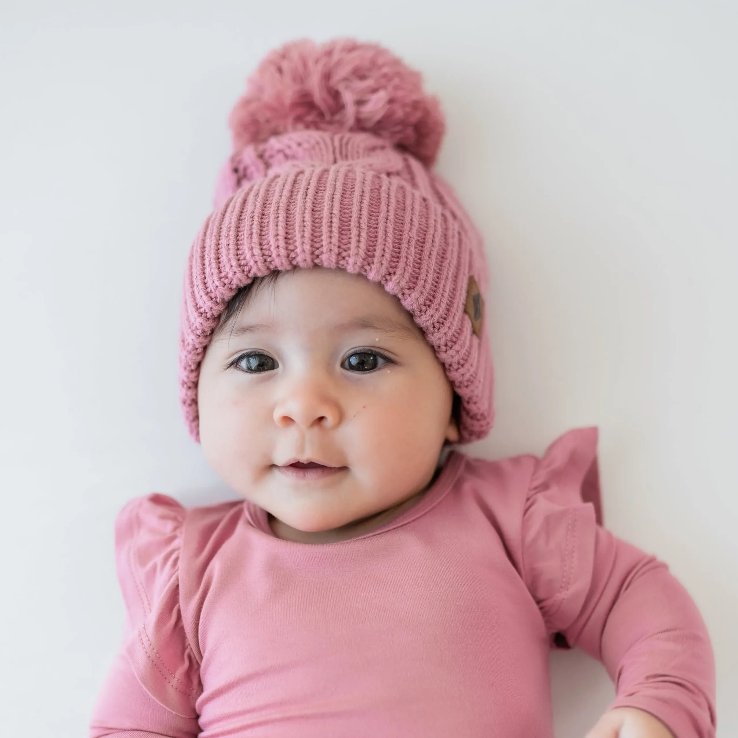 Best Kyte Baby Chunky Cable Knit Beanie in Apple Blossom