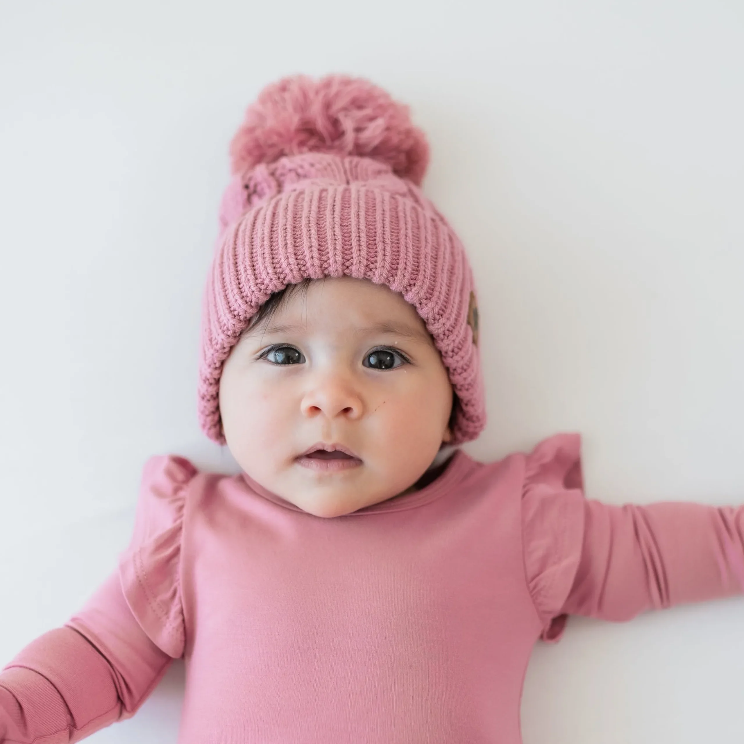 Best Kyte Baby Chunky Cable Knit Beanie in Apple Blossom