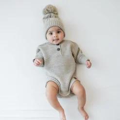 Discount Kyte Baby Chunky Cable Knit Beanie in Almond