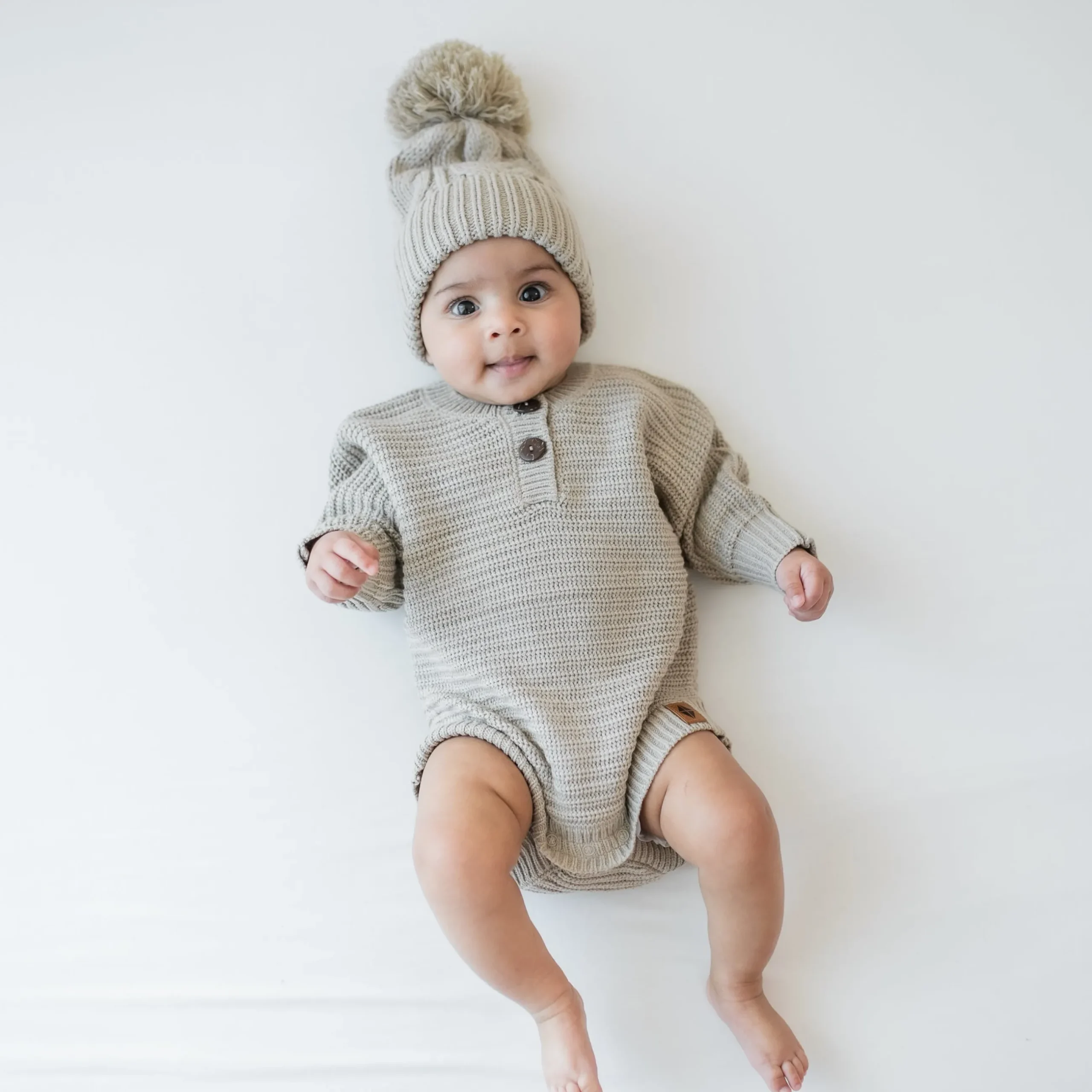 Discount Kyte Baby Chunky Cable Knit Beanie in Almond