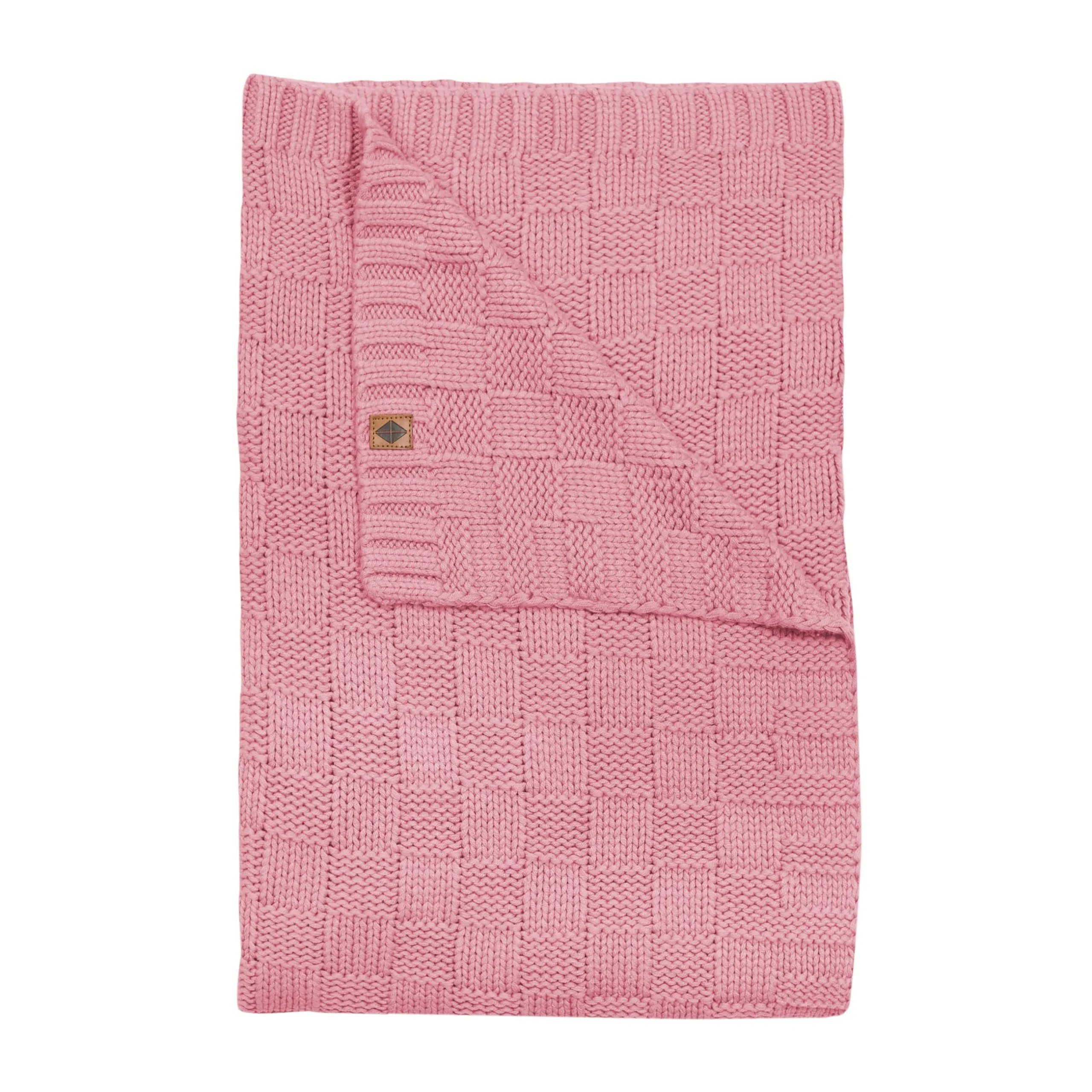 Kyte Baby Chunky Knit Basket Weave Toddler Blanket in Apple Blossom