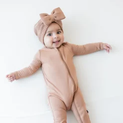 Clearance Kyte Baby Chunky Knit Bow Headband in Latte