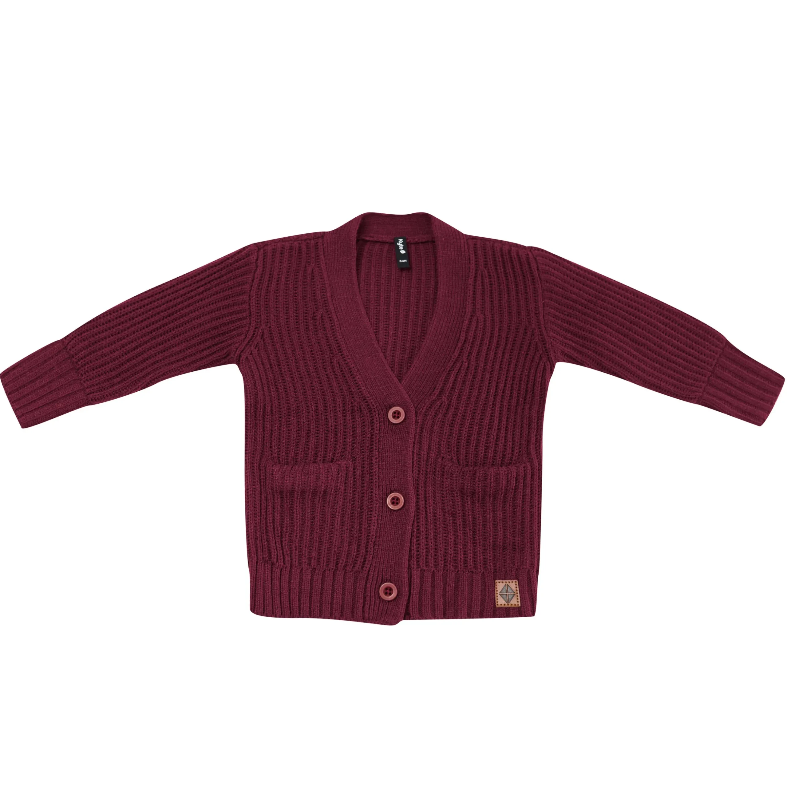 Discount Kyte Baby Chunky Knit Oversized Cardigan in Burgundy