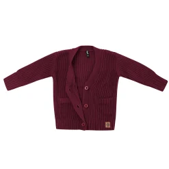 Discount Kyte Baby Chunky Knit Oversized Cardigan in Burgundy