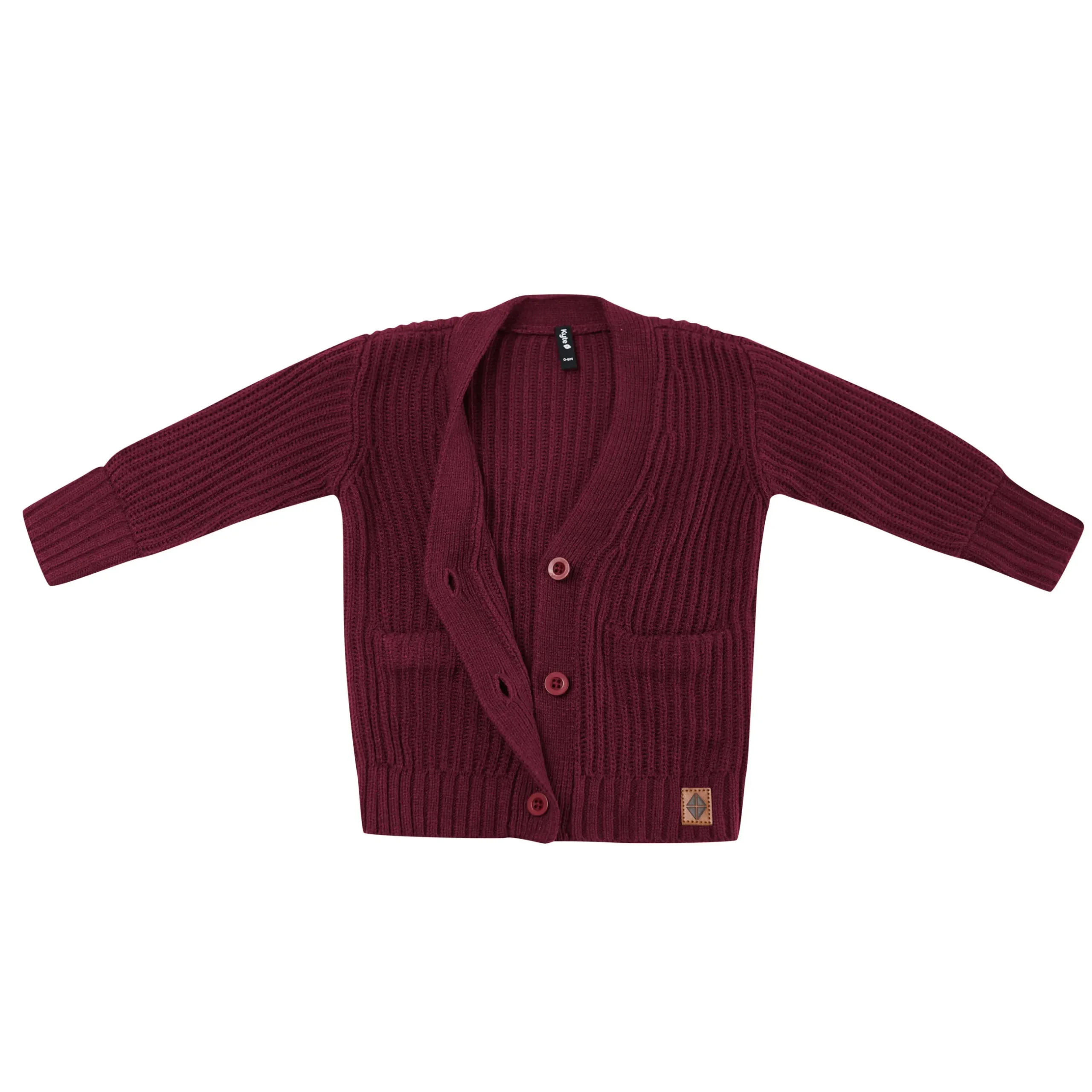 Discount Kyte Baby Chunky Knit Oversized Cardigan in Burgundy