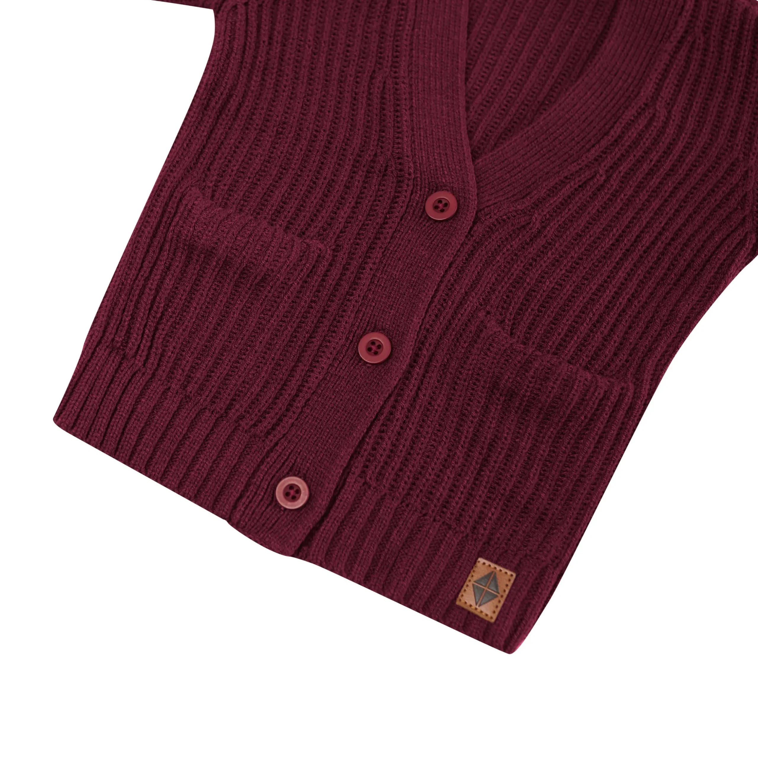 Discount Kyte Baby Chunky Knit Oversized Cardigan in Burgundy