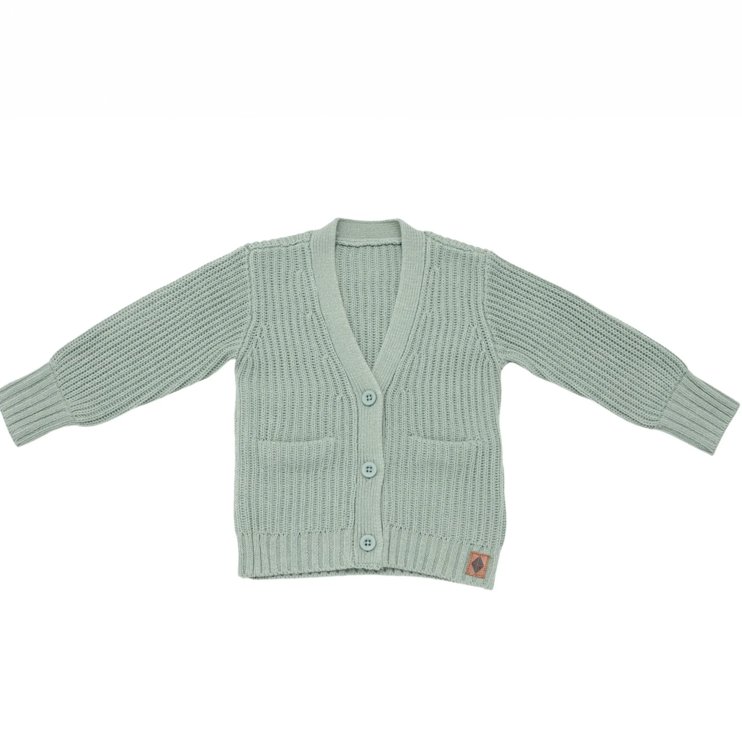 New Kyte Baby Chunky Knit Oversized Cardigan in Thyme