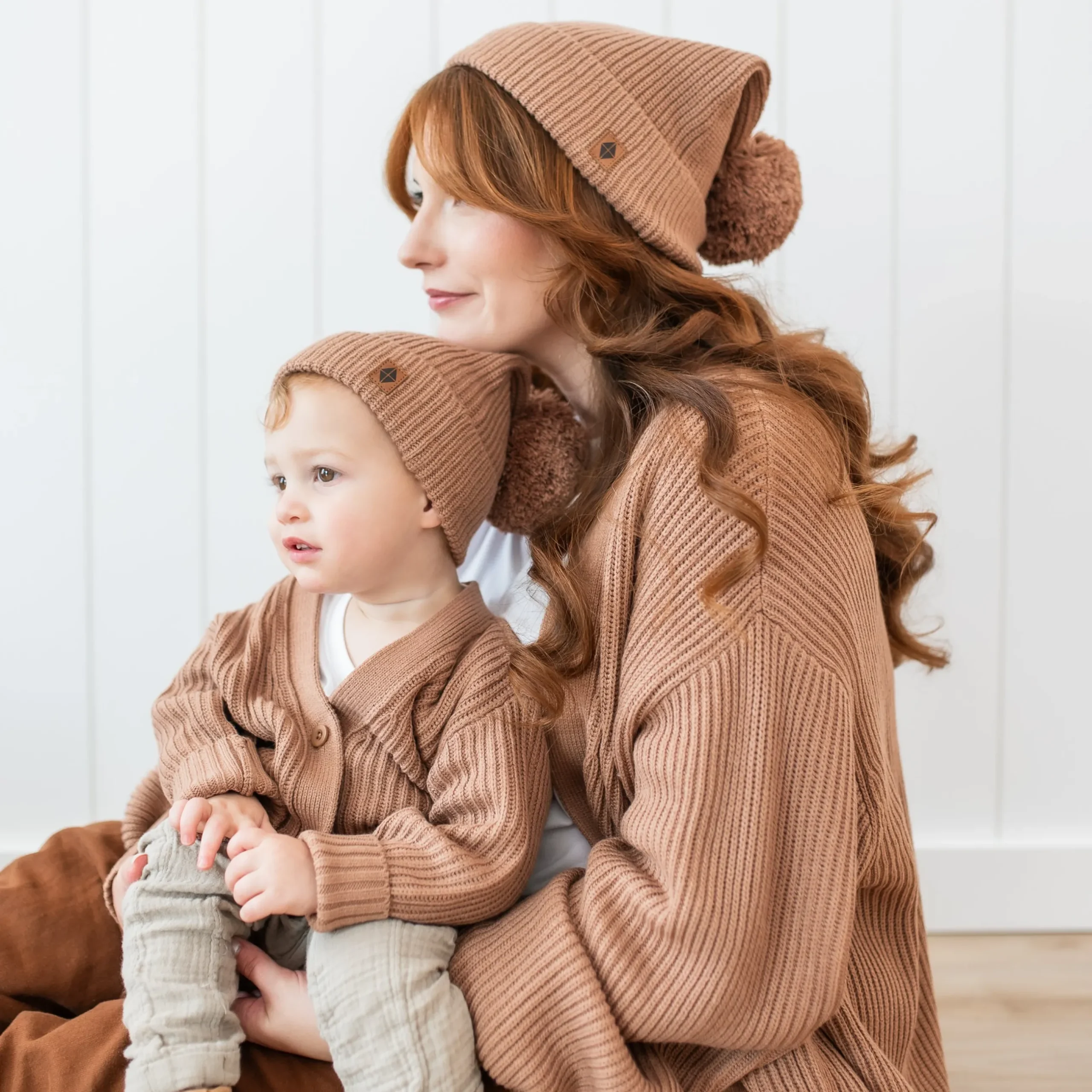 Hot Kyte Baby Chunky Knit Oversized Cardigan in Latte