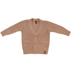 Hot Kyte Baby Chunky Knit Oversized Cardigan in Latte