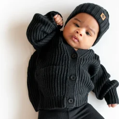 Hot Kyte Baby Chunky Knit Oversized Cardigan in Midnight
