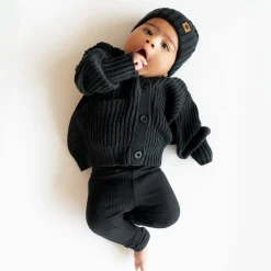 Hot Kyte Baby Chunky Knit Oversized Cardigan in Midnight