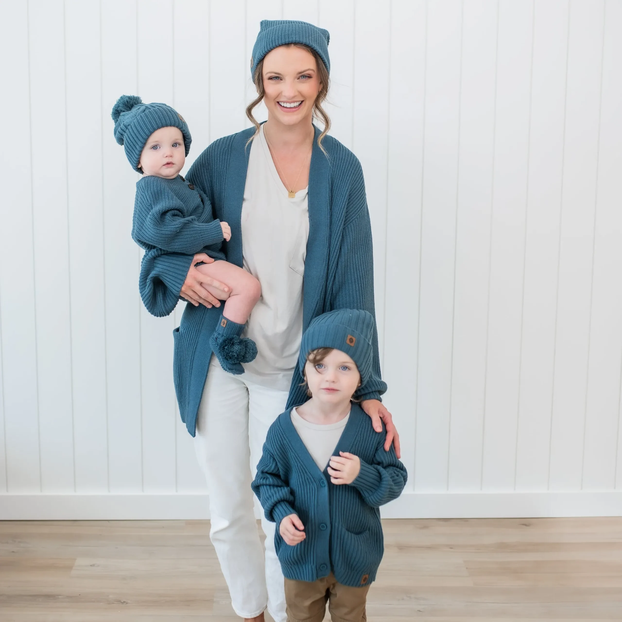Kyte Baby Chunky Knit Oversized Cardigan in Atlantic