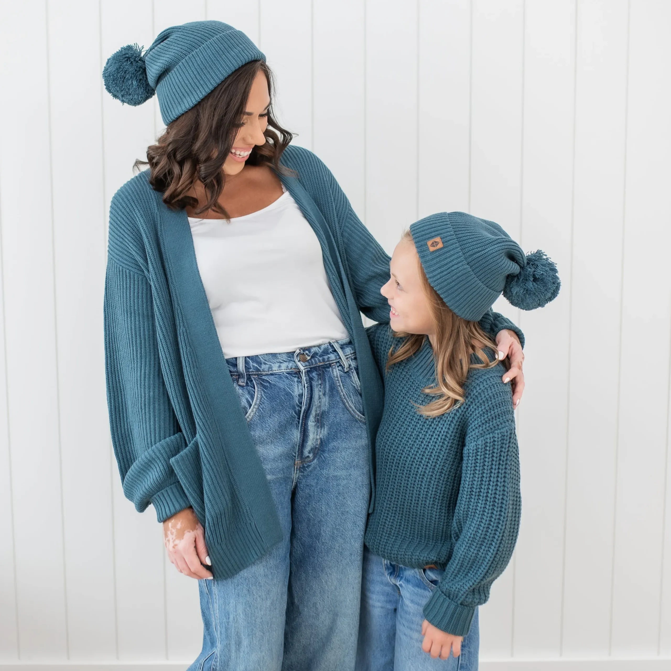 Clearance Kyte Baby Chunky Knit Pom Beanie in Atlantic