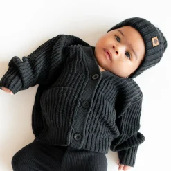 New Kyte Baby Chunky Knit Ribbed Beanie in Midnight