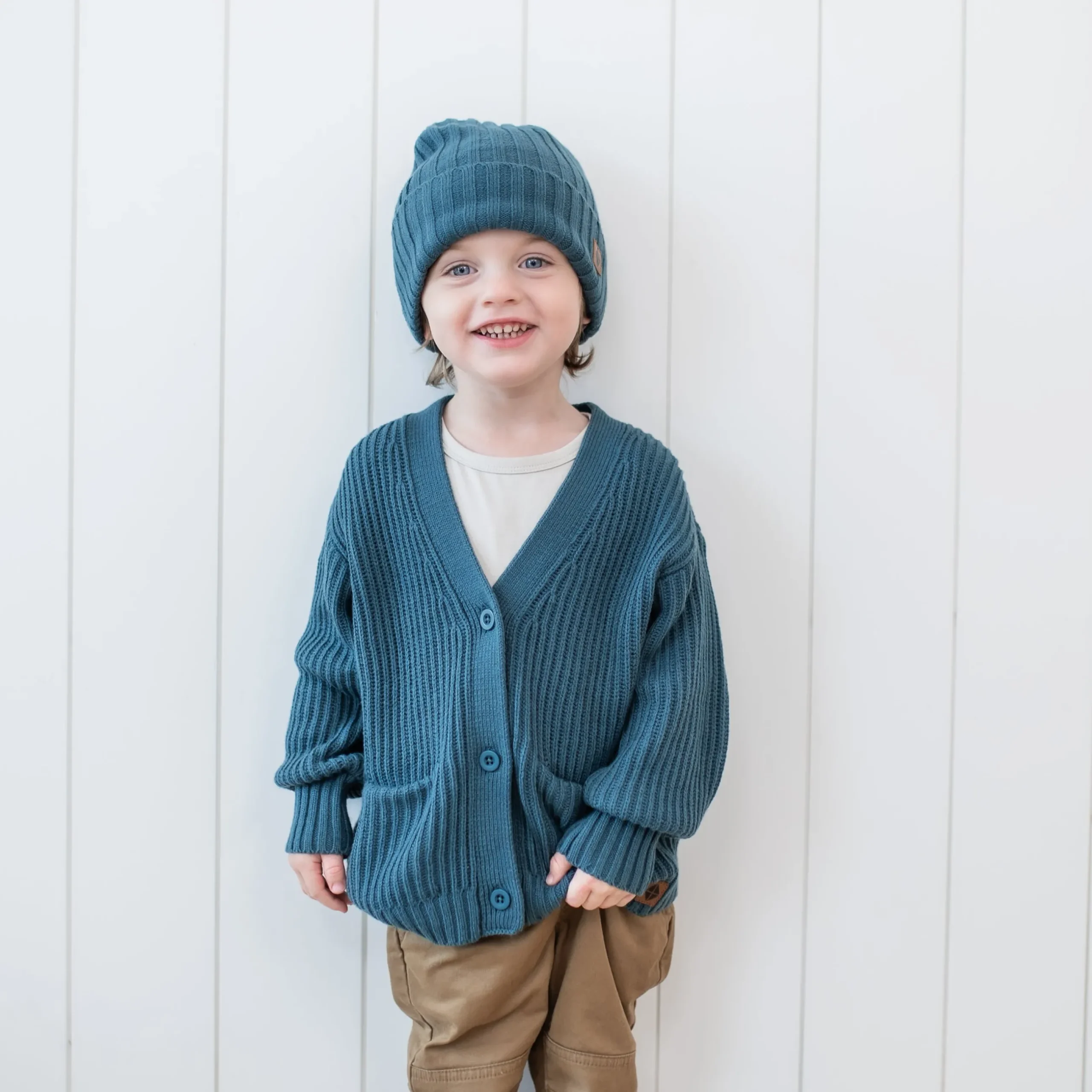 Sale Kyte Baby Chunky Knit Ribbed Beanie in Atlantic